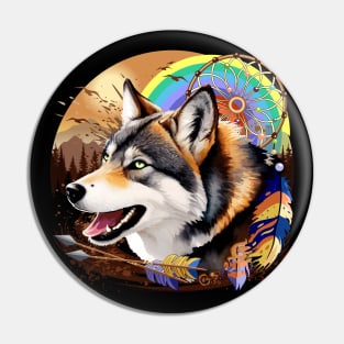 Wolf Native Animal Spirit Pin