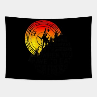 Bring A Compass Funny Hiking Camping Tapestry