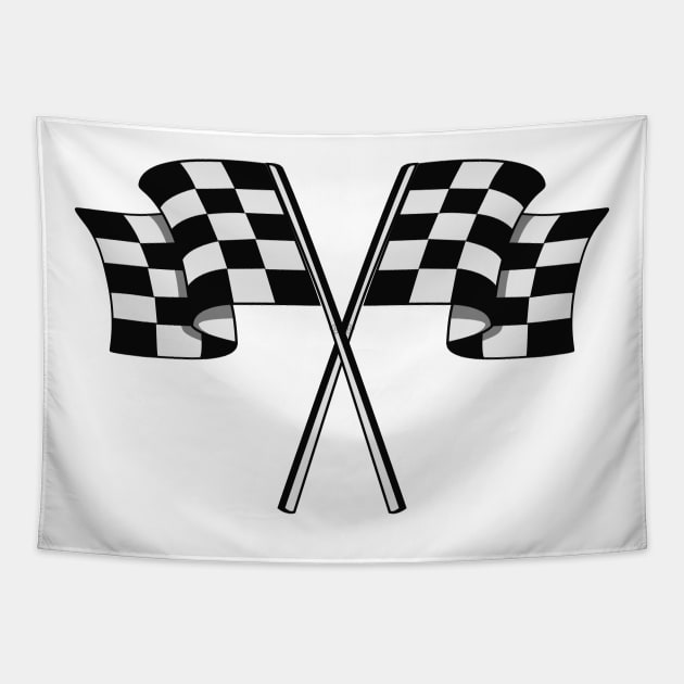 Checked racing car flag (Start and Finish) Tapestry by Jiooji Project