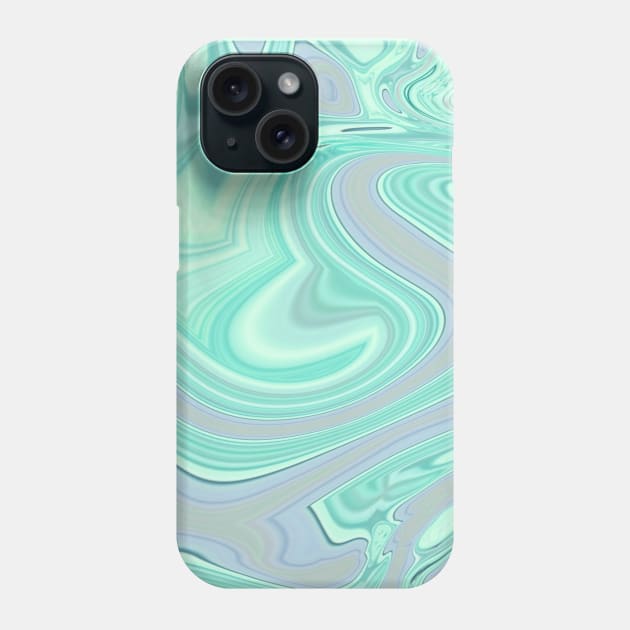 preppy chic spring summer pastel  green mint swirls Phone Case by Tina