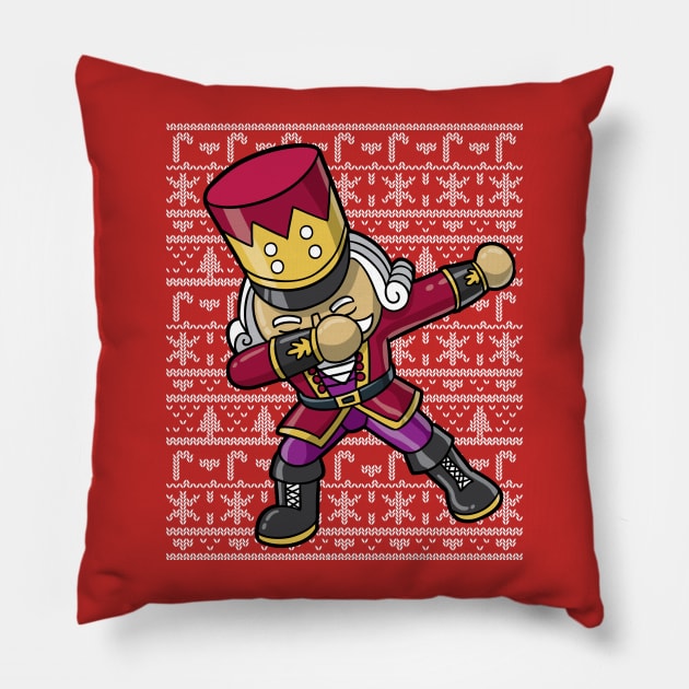 Dabbing Nutcracker Ugly Christmas Shirt Pillow by E