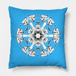 42C Unique Black White Abstract Mandala Pillow