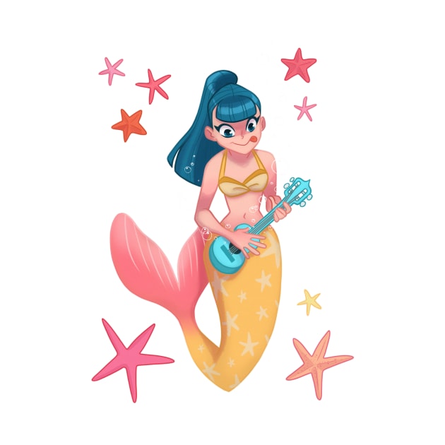 mermaid ukulele by melivillosa