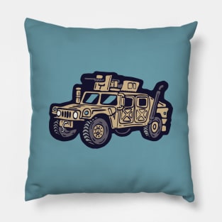 Cartoon Military Armoured Desert Vehicle Pillow