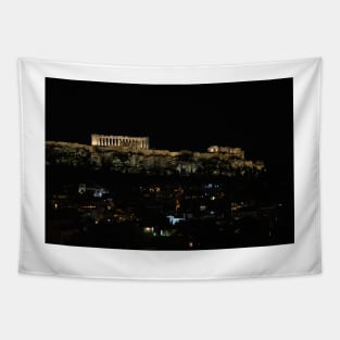 Acropolis at night Tapestry