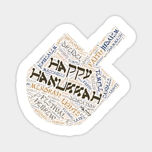 Hanukkah Wordcloud for Lighter Backgrounds Magnet