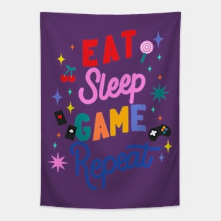 Eat Sleep Game Repeat Tapestry