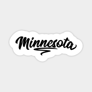 Black Minnesota Retro Text Magnet