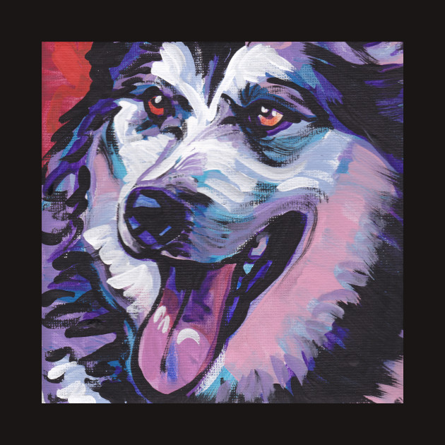 Alaskan Malamute Bright Colorful Pop Art Alaskan Malamute Dog
