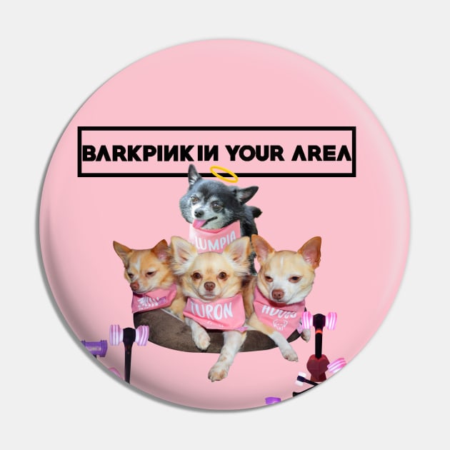 BarkPink in Your Area Pink Bandanas with Black Trim Pin by BarkPink
