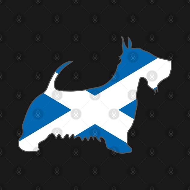 Saltire Flag Scottish Terrier Dog Silhouette by MacPean