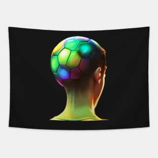 Football Head Neon Tapestry