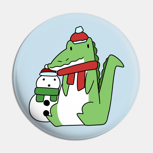 Alligator and Snowman Pin by saradaboru