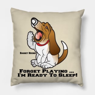 Basset Hound Lazy Sleepy Yawning Dog Cartoon Pillow