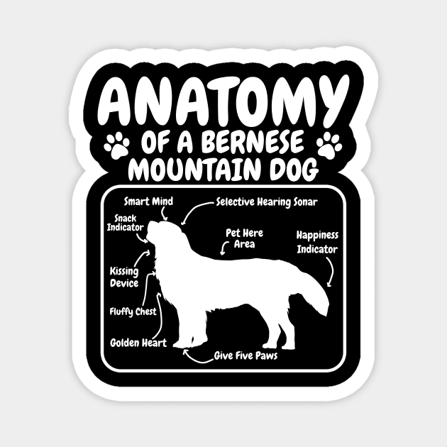 Bernese Mountain Dog Dog Anatomy Magnet by CreativeGiftShop