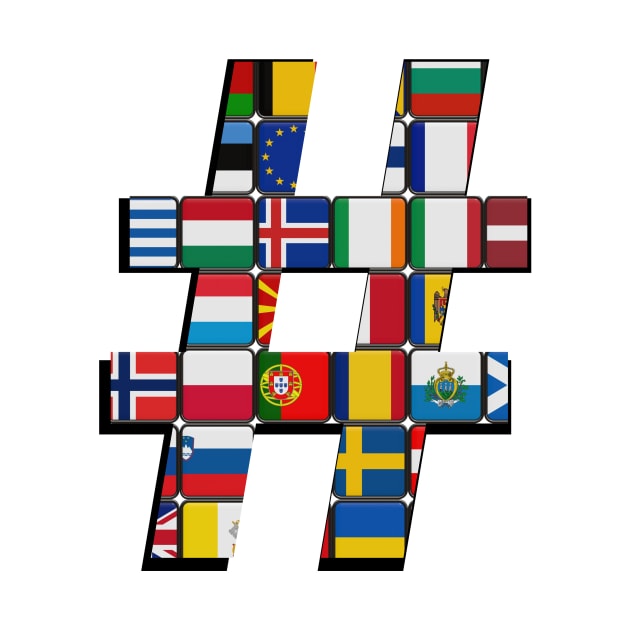 Hashtag Flag - Many Flags - Design One by Andy, Cremated Egg