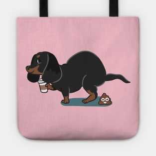 Coffee makes me poop Dachshund Tote