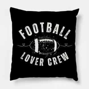 Vintage football lover crew white words Pillow