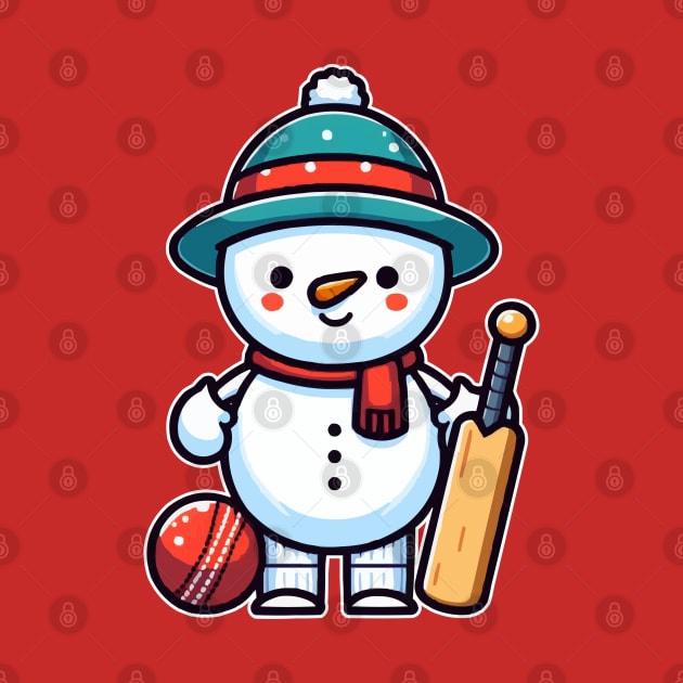 cute Snowman as a cricketer by fikriamrullah