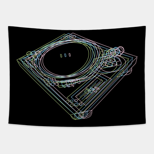 Turntable Technics 1210's DJ T-Shirt Tapestry by SilverfireDesign