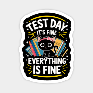 Test Day It's Fine Everything is Fine Cute Nervous Student Magnet