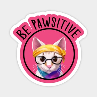 Stay Pawsitive Shirt, Be Pawsitive Shirt, Cat Positivity Shirt, Sarcastic Cat Shirt, cute paw t-shirt, Pawsitive Catitude, Funny Cat Lady Gift, Cat Mom Shirt Gift, Nerd Cat Shirt, Funny Nerdy Cat, Cute Nerd Cat Shirt, Cute Nerd Shirt, Cat Owner Gift Tee Magnet