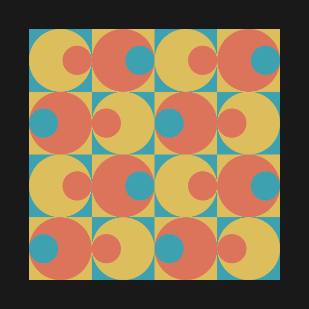 retro mid century abstract geometrical pattern by pauloneill-art