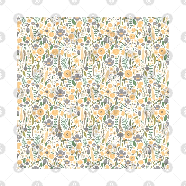 Summer floral pattern by Happy Mouse Studio