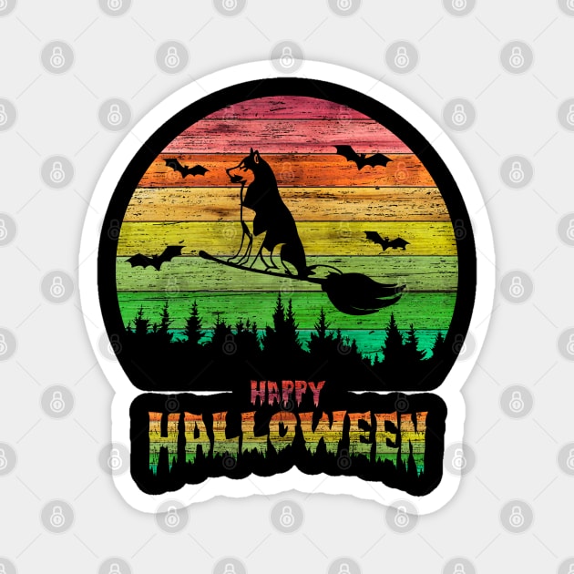 Vintage Halloween Dog Witch Magnet by anbartshirts