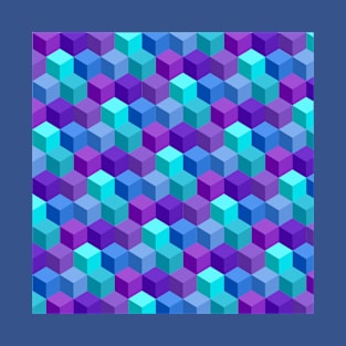 Abstract Blocks - Blue T-Shirt