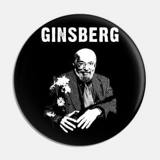 Ginsberg with Flowers Pin