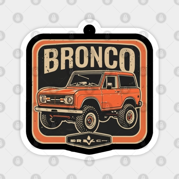 Retro 1987-1991 Ford Bronco w/Tires Magnet by Aldrvnd