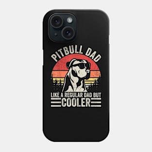 Vintage Pitbull Dad Like A Regular Dad But Cooler Funny Phone Case