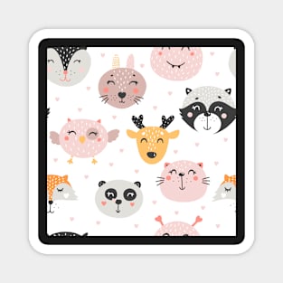 Woodland Animals Kids Print Magnet