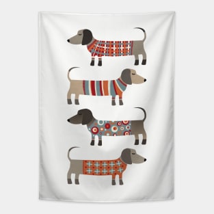 Sausage Dogs in Sweaters Tapestry