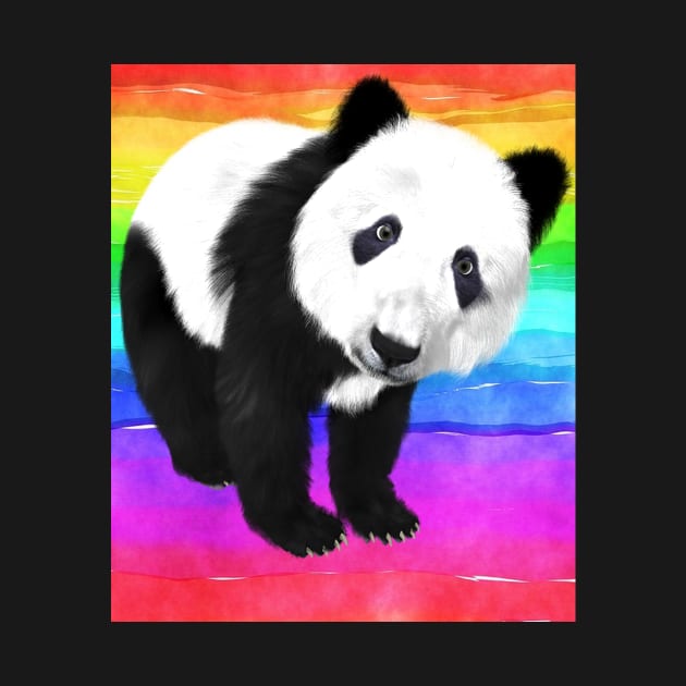 Rainbow Panda Cute by Lin Watchorn 