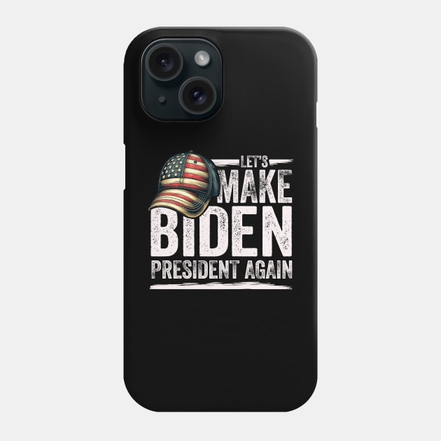 Make Biden President Again - Patriotic American Flag Cap Phone Case by KontrAwersPL