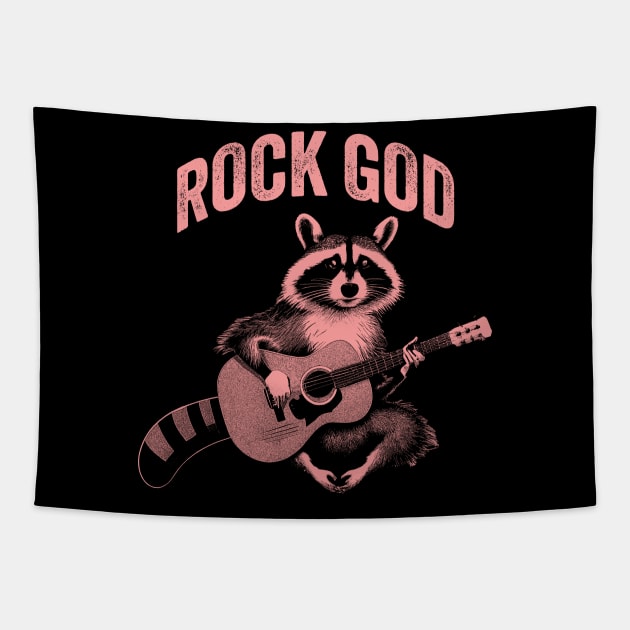 Rock God Raccoon Tapestry by n23tees