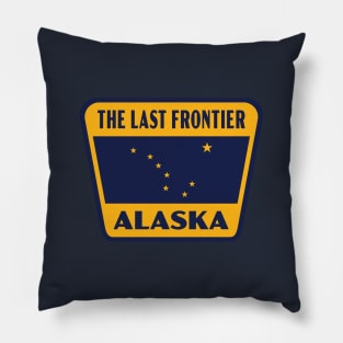 The Last Frontier Alaska Retro Star Badge (Yellow) Pillow