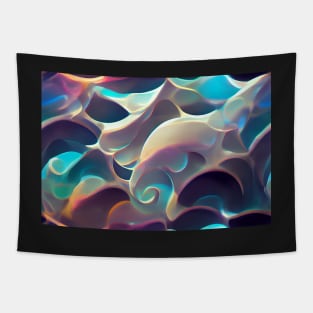 Iridescent Hologram Waves Tapestry