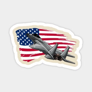 American Flag Usa Airplane Jet Magnet