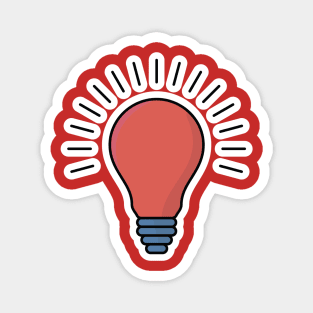 Creative idea sticker design vector logo concept illustration. Lightbulb sticker logo icon design. Magnet