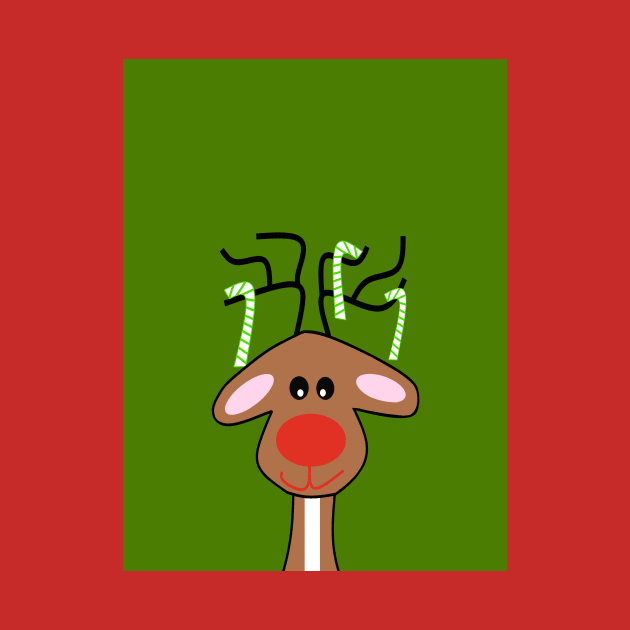 REINDEER Christmas Green by SartorisArt1