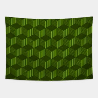 Greeen geometric cube pattern design Triad color design. Ideal for stamps and clothes stamps Tapestry