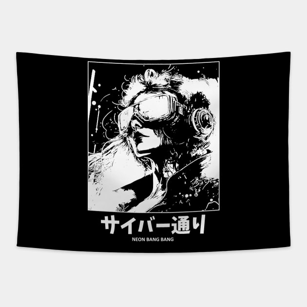 Cyberpunk Anime Japanese Manga Aesthetic Japan Streetwear Tapestry by Neon Bang Bang