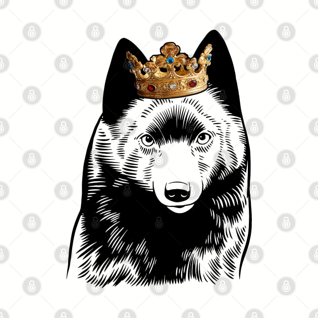 Schipperke Dog King Queen Wearing Crown by millersye