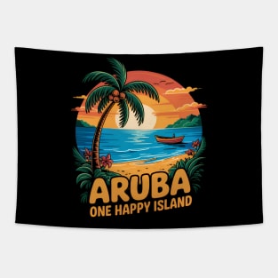 Aruba One Happy Island Souvenir Tapestry