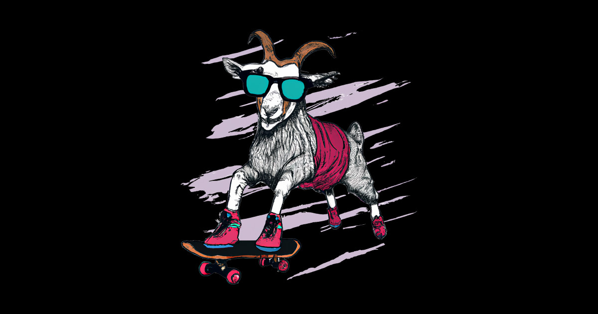 Funny goat skateboarding design Funny Goat TShirt TeePublic