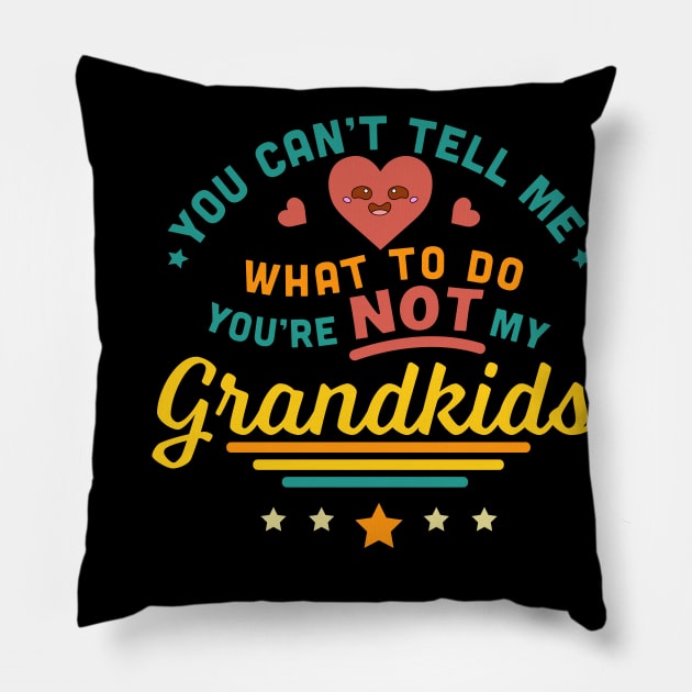 You Can't Tell Me What To Do You're Not My GrandKids Pillow by OrangeMonkeyArt