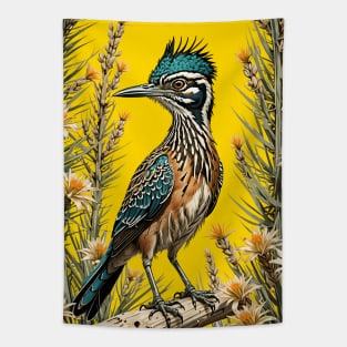 Greater Roadrunner Surrounded By Yucca flower New Mexico State 3 Tapestry
